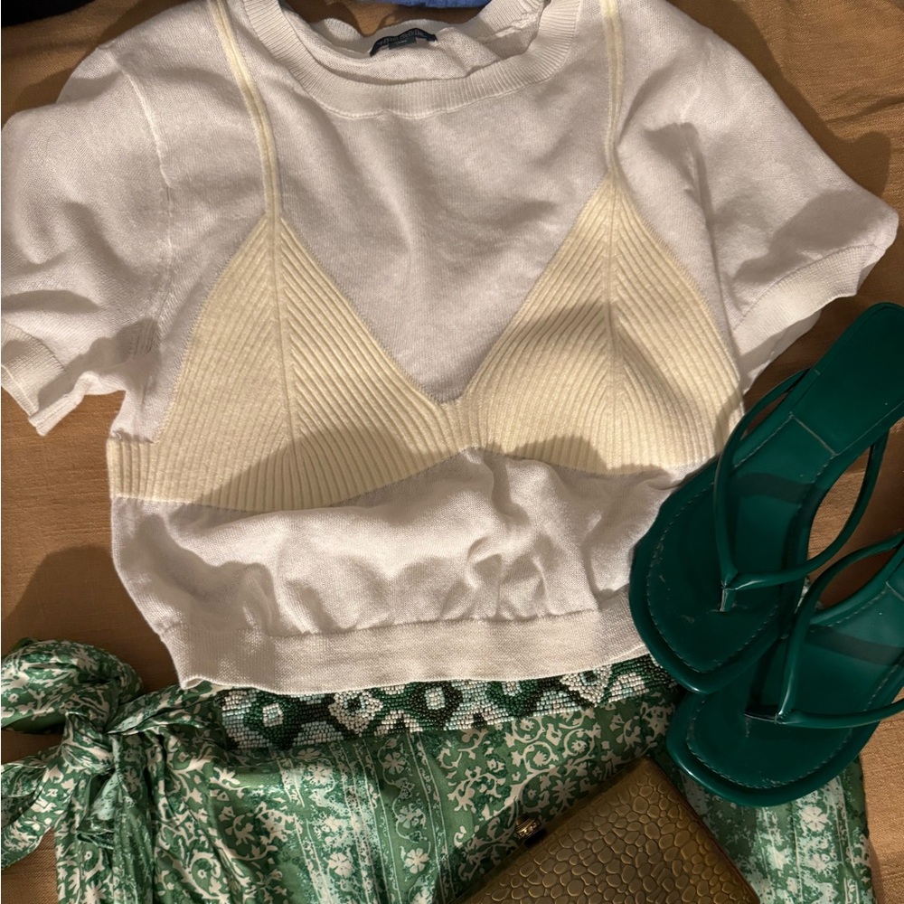 Target White and Cream Women's Blouse